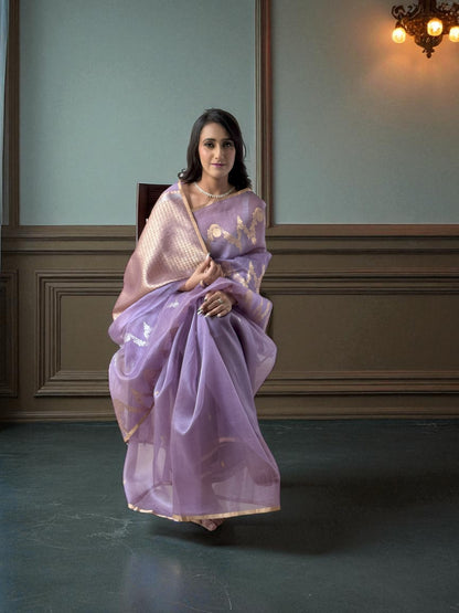 Lavender Mist | Organza Saree