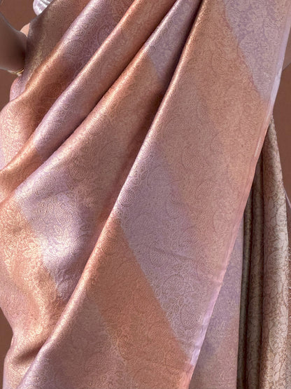 Peach Blossom | Chanderi Rangkat Saree