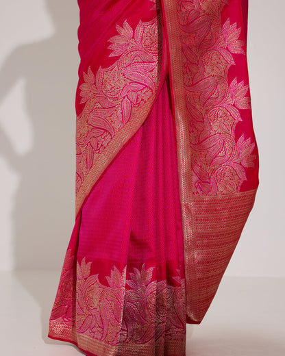 Ashpra | Dark Pink Tanchoi Saree