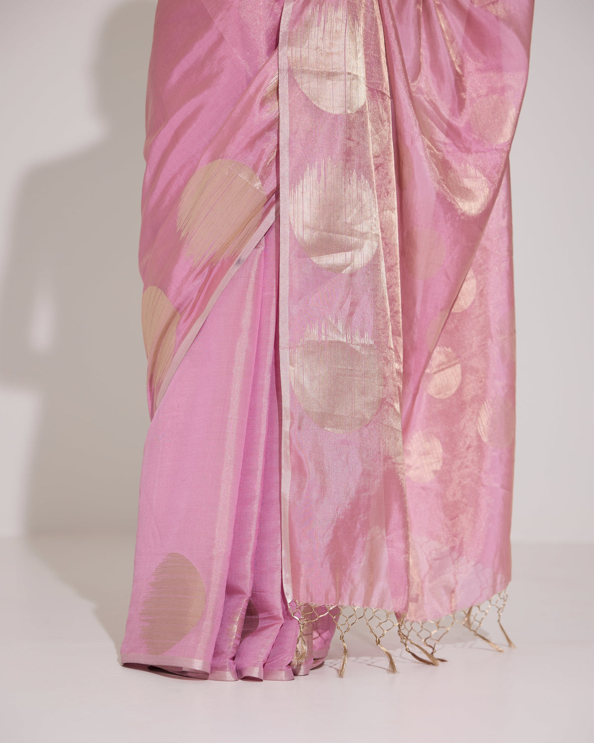 Halo Rouge | Pink Tissue Silk Saree