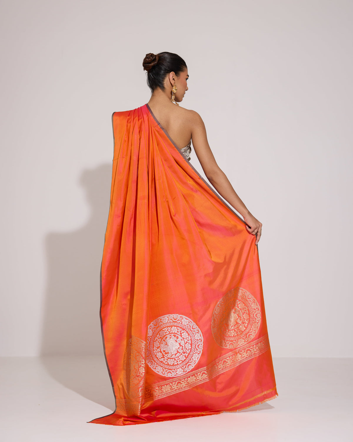 Solstice | Orange - Magenta Dual Silk Saree