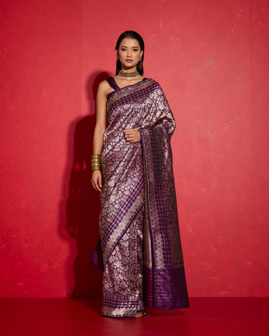 Amethyst | Purple Katan Silk Saree