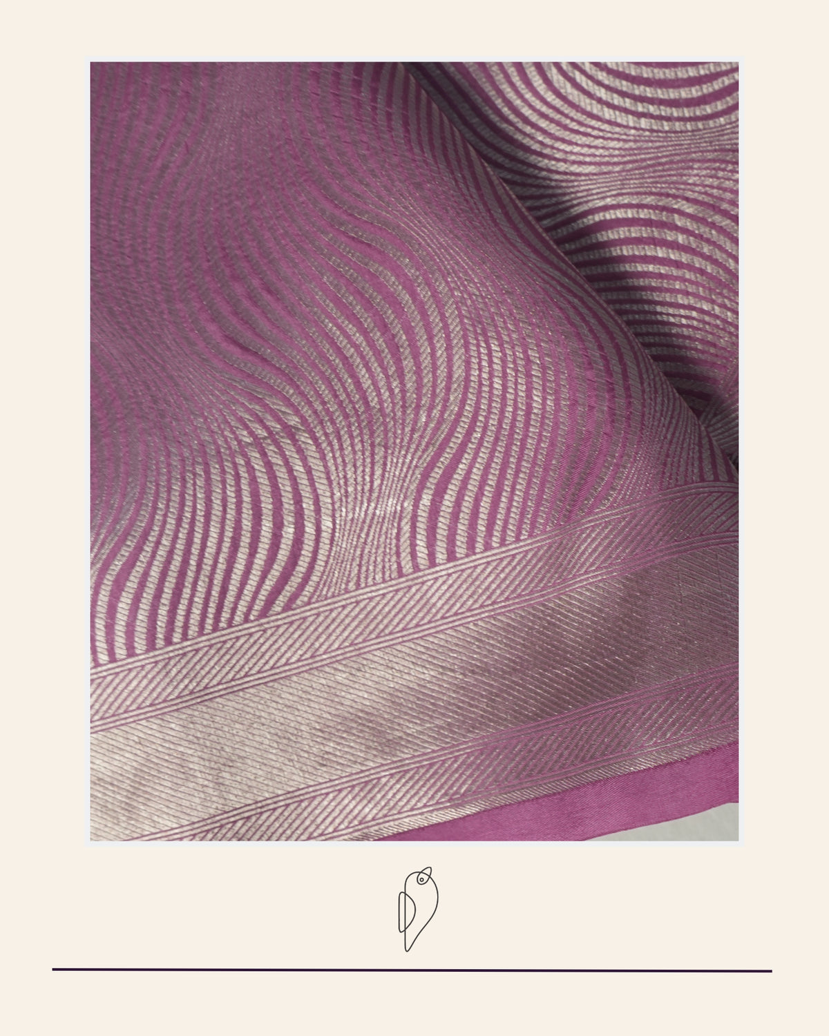 Amber Tide | Muted Pink Mauve Silk Zari Saree
