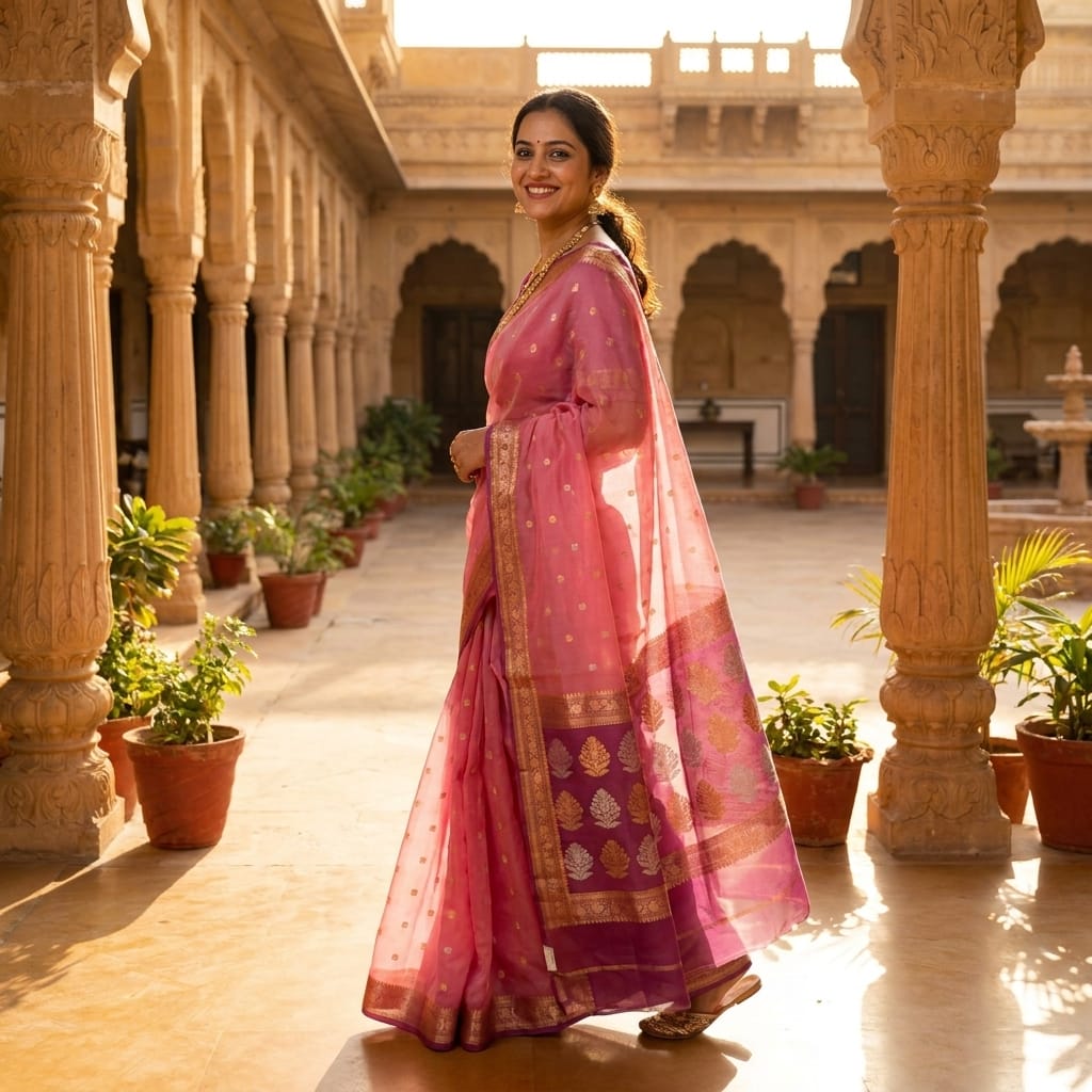 Fleur Bloom | Organza Saree