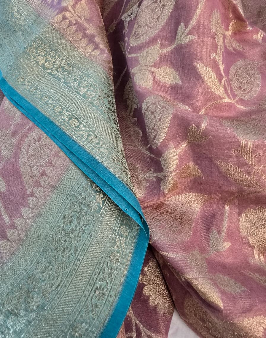 Mehfil | Rose Floral Chanderi Saree