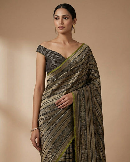 Noirza | Katan Silk Brocade Saree
