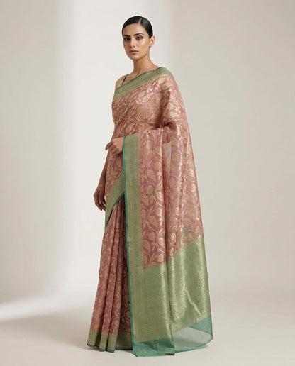 Mehfil | Rose Floral Chanderi Saree