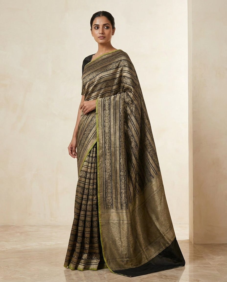Noirza | Katan Silk Brocade Saree