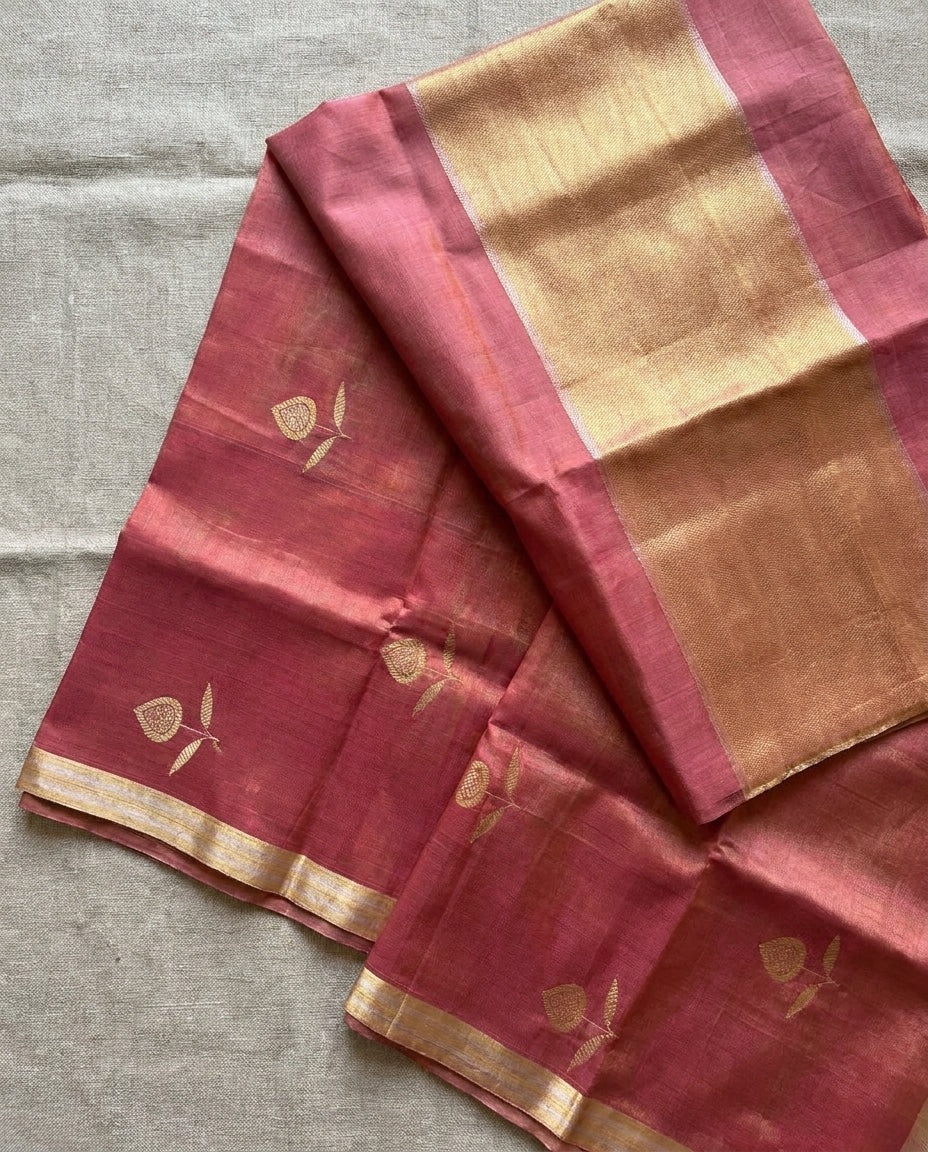 Dusty Rose | Tissue Silk Saree