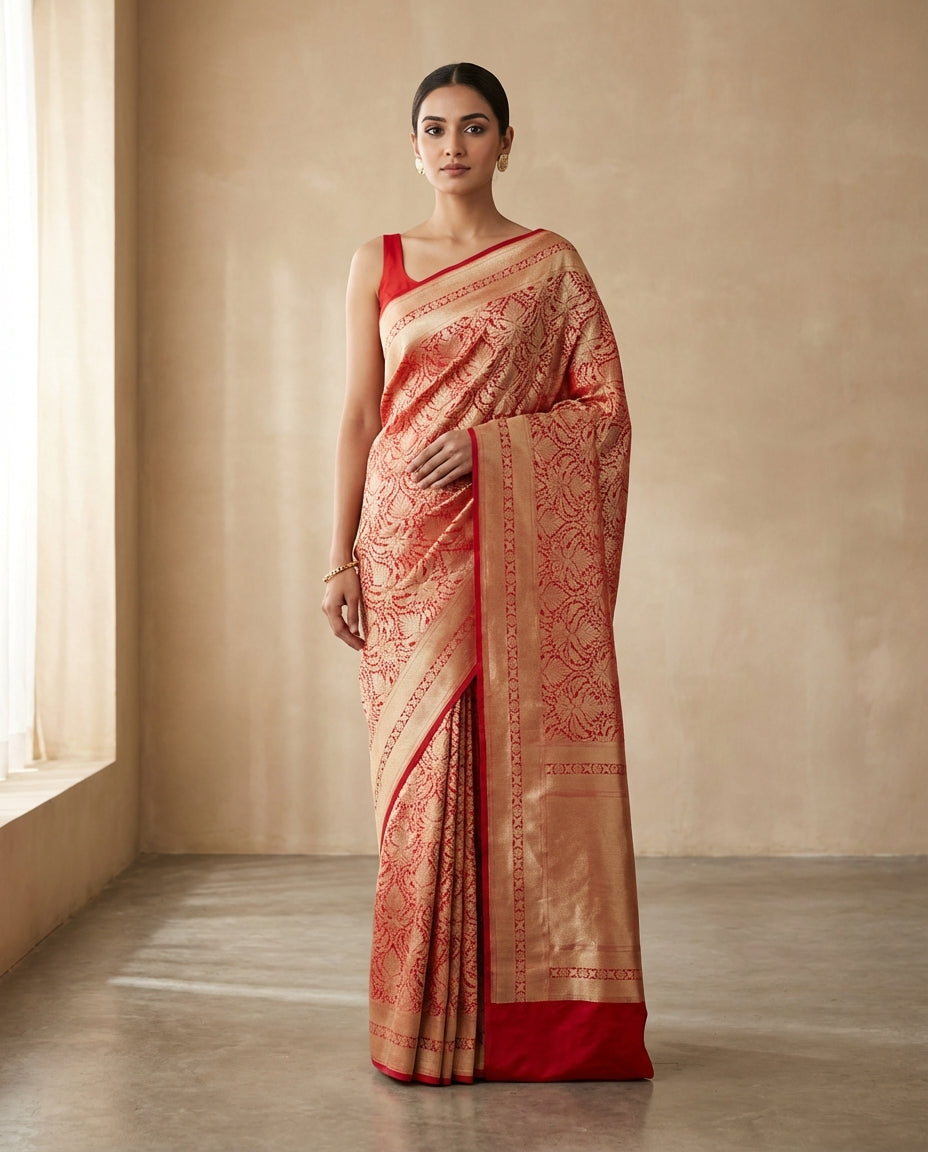 Jashn | Green Pure Katan silk Saree