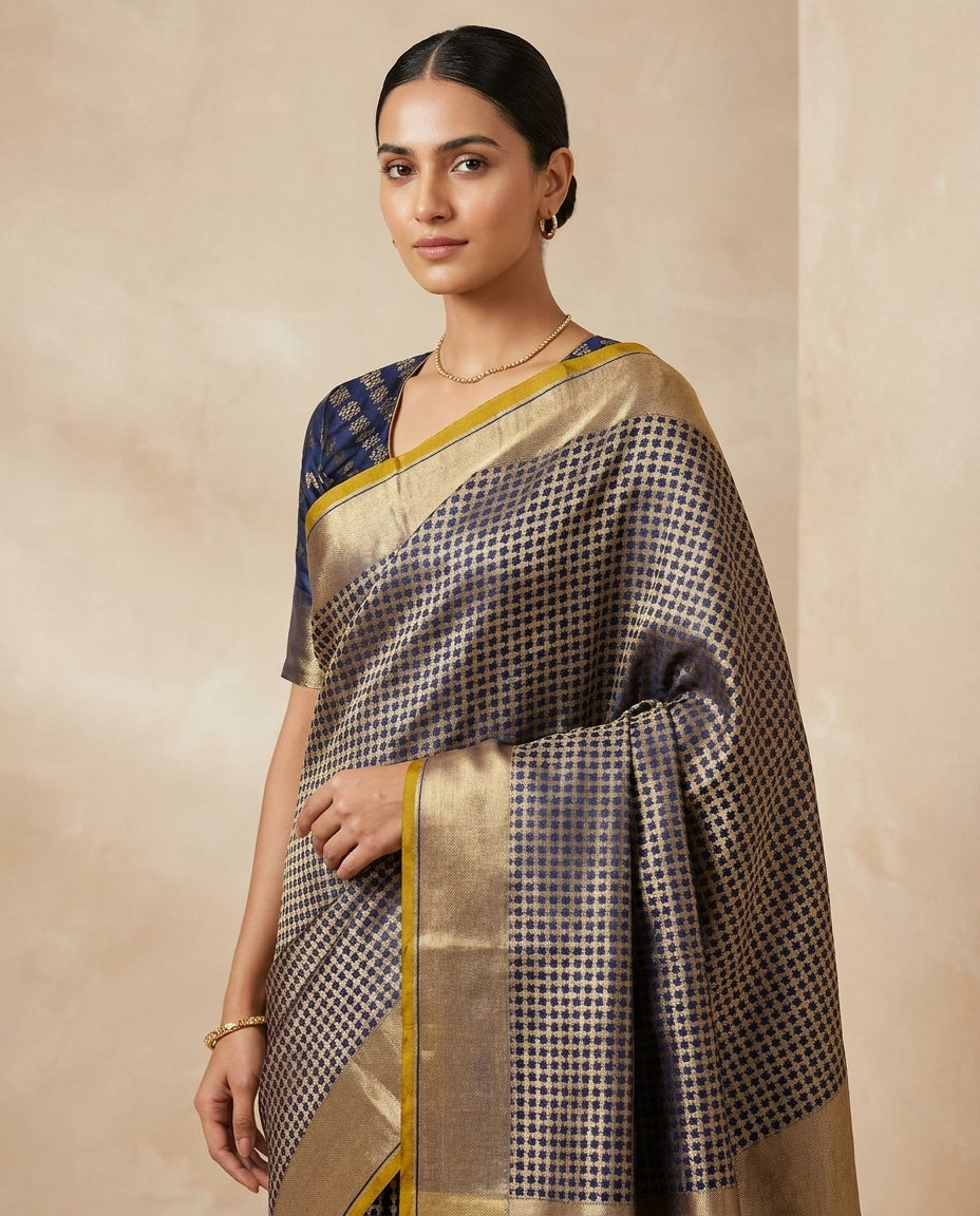 Azurea | Katan Silk Brocade Saree