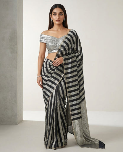 Onyxa | Crushed Monga Saree