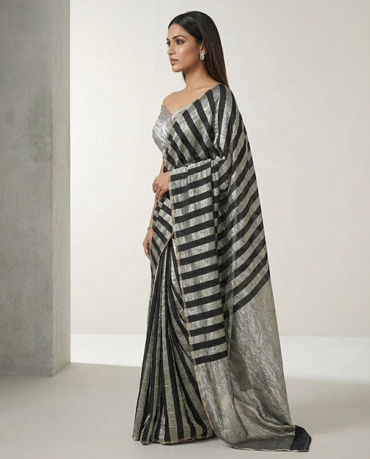 Onyxa | Crushed Monga Saree