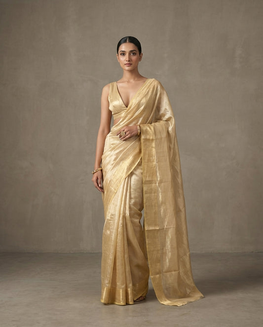 Divine Glow | Tissue Saree