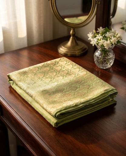 Sarn | Green Tissue Silk Saree