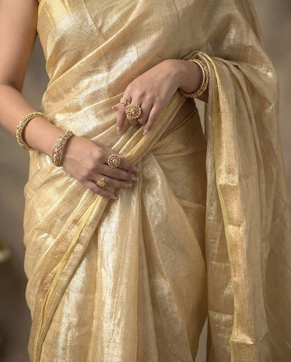 Divine Glow | Tissue Saree