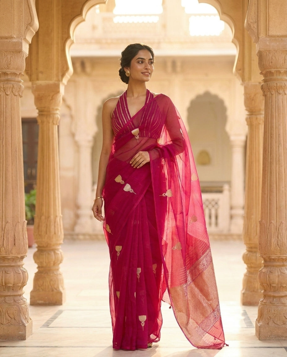 Rang Gulab | Organza Saree