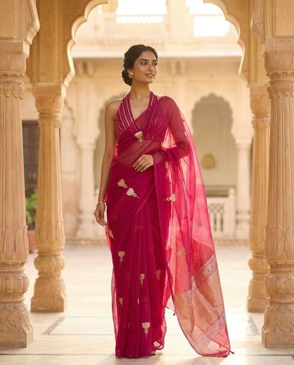 Rang Gulab | Organza Saree
