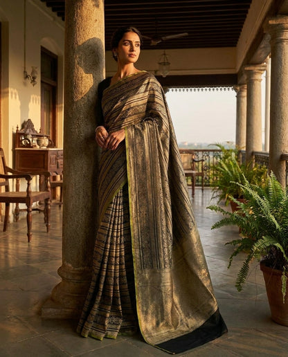 Noirza | Katan Silk Brocade Saree