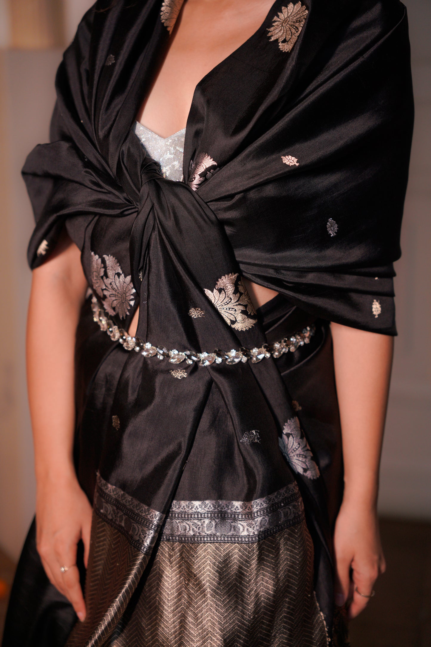Silver Moonlight | Poona Silk Saree