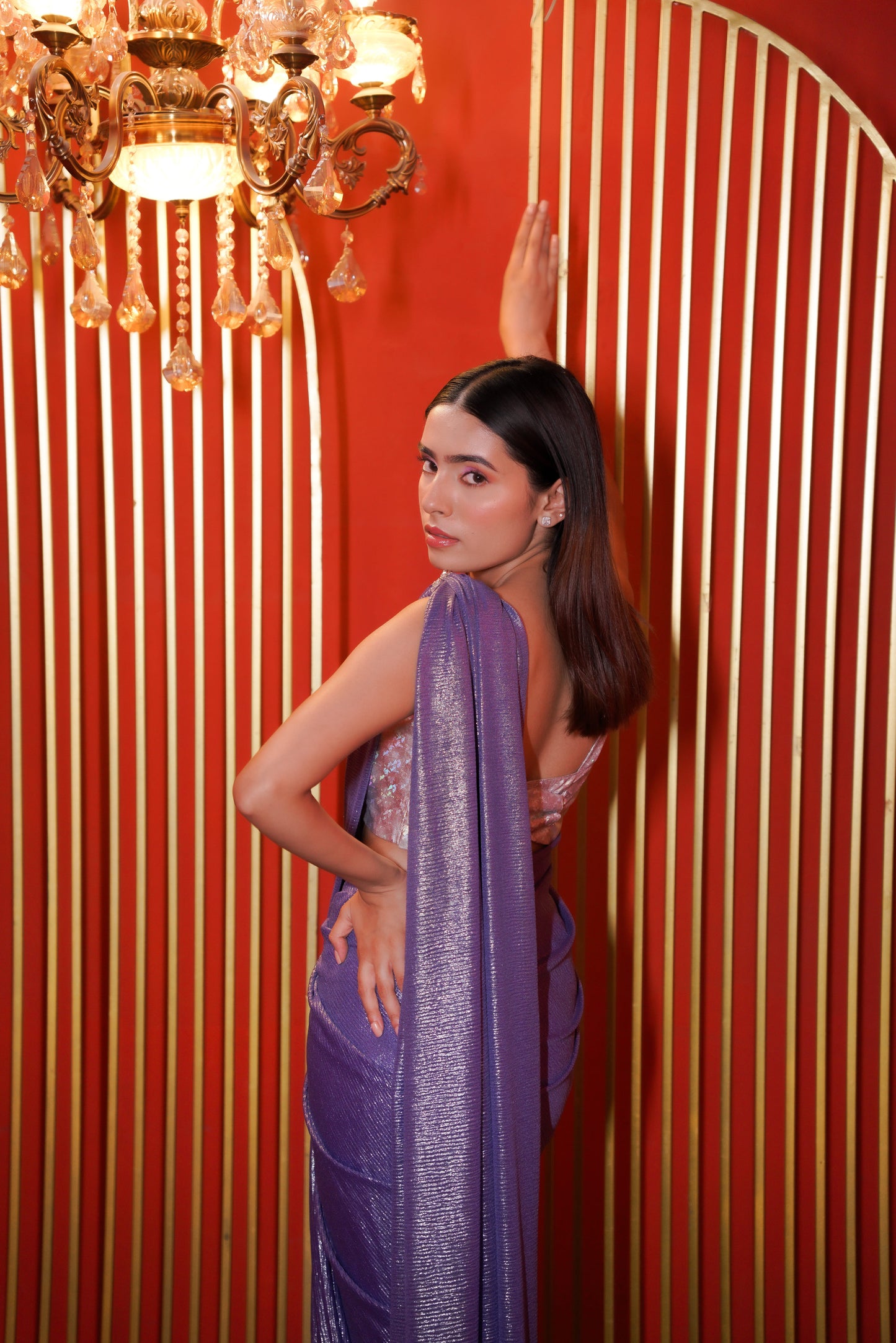 Plum Whirl | Georgette Saree