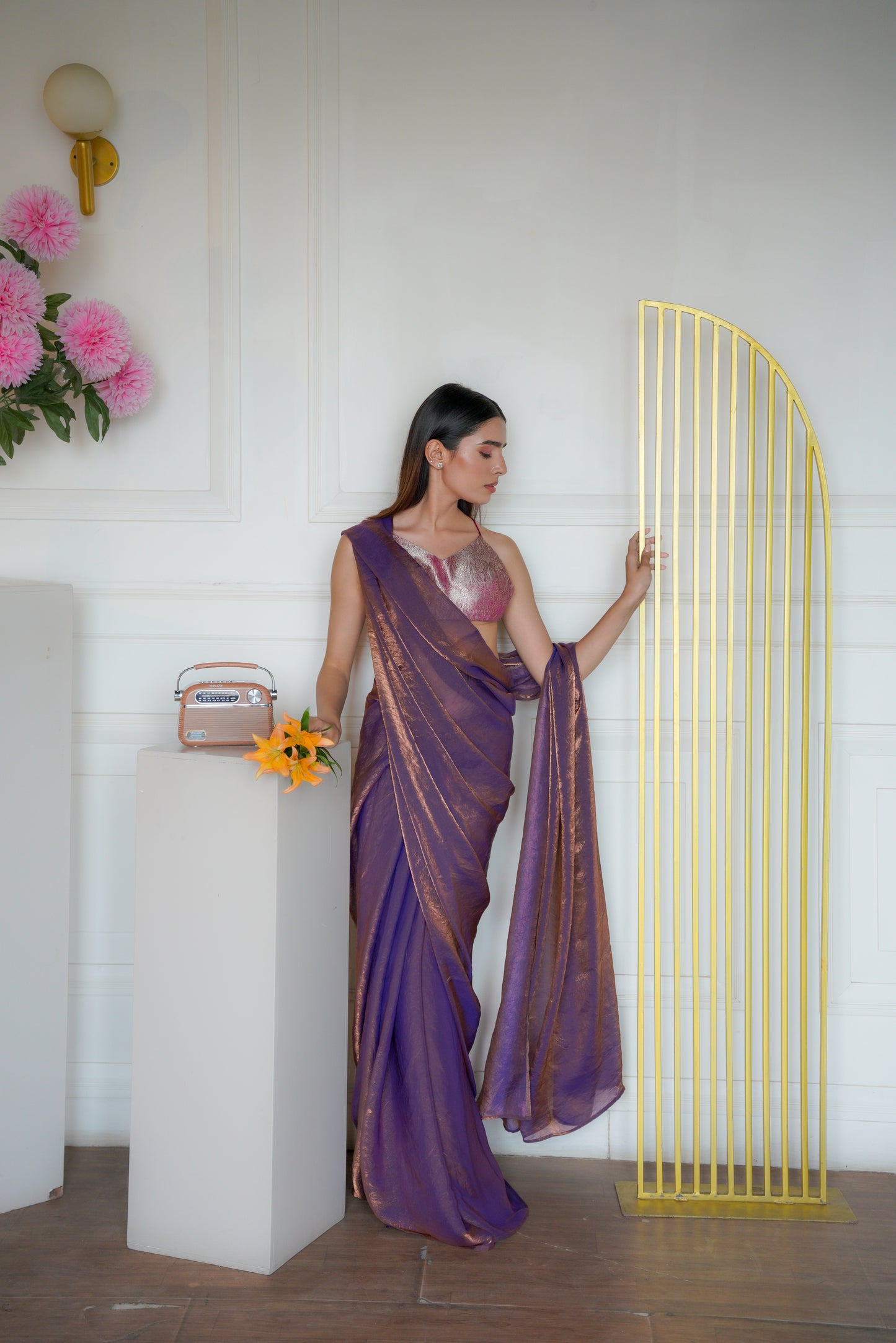 Twilight Blend | Glass Tissue saree
