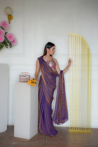 Twilight Blend | Glass Tissue saree