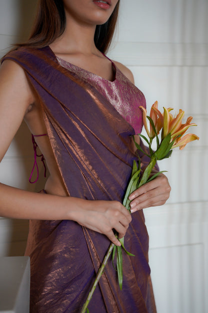 Twilight Blend | Glass Tissue saree