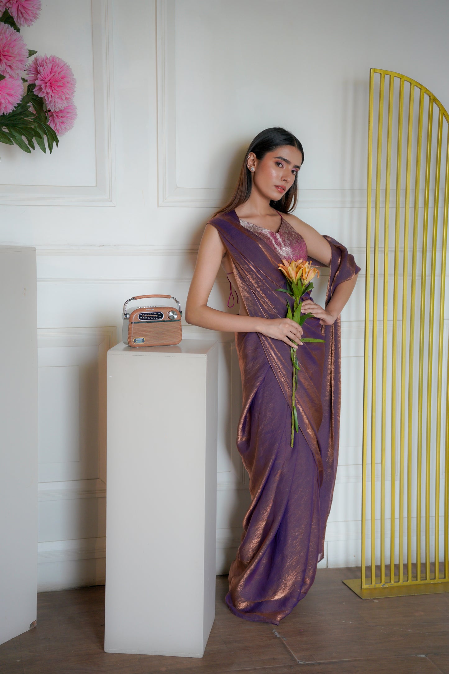 Twilight Blend | Glass Tissue saree