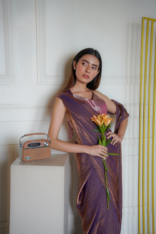 Twilight Blend | Glass Tissue saree
