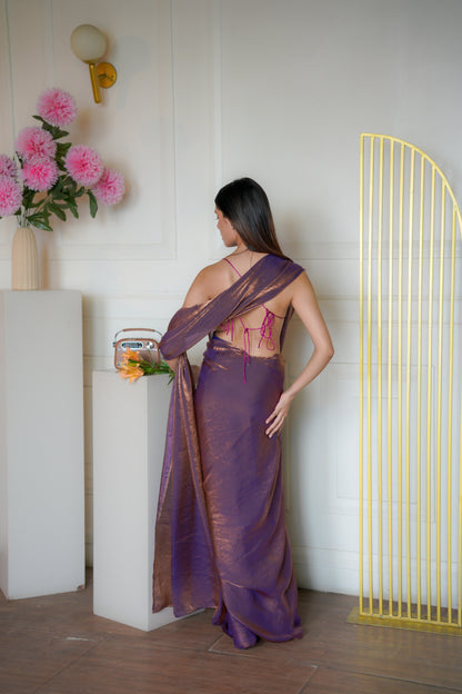 Twilight Blend | Glass Tissue saree
