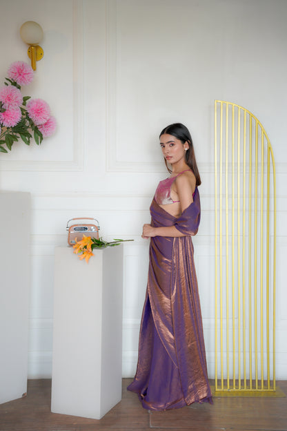 Twilight Blend | Glass Tissue saree